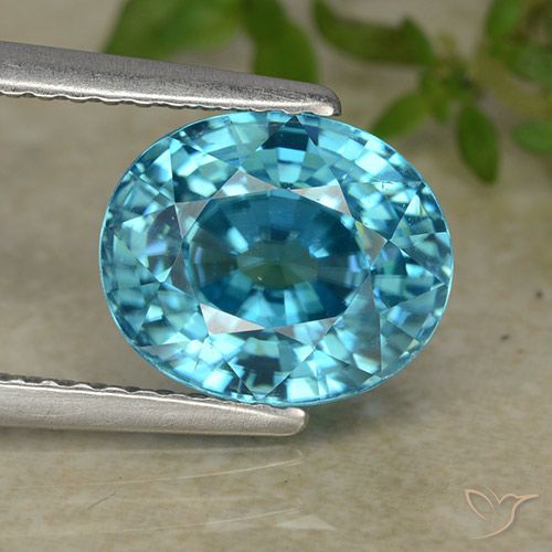 4.76ct Natural Azul eléctrico Circón, Ovalada, VVS
