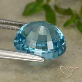 Circón Azul eléctrico natural de 4.76 ct, Ovalada, VVS