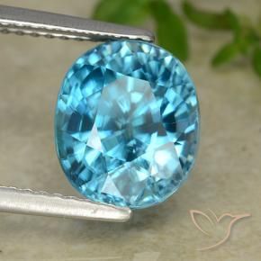 Circón Azul azur eléctrico natural de 5.86 ct, Ovalada, VVS