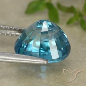 Circón Azul azur eléctrico natural de 5.86 ct, Ovalada, VVS