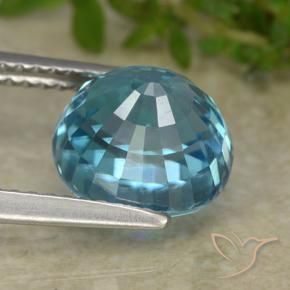 Circón Azul natural de 5.47 ct, Ovalada, VVS
