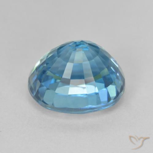 Circón Azul verdoso natural de 5.75 ct, Ovalada, VVS