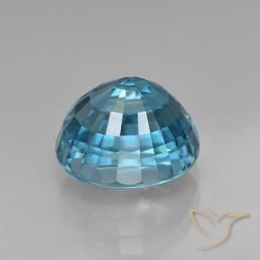 Circón Azul plateado intenso natural de 5.07 ct, Ovalada, VVS