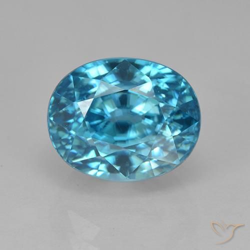 5.86ct Natural Azul azur eléctrico Circón, Ovalada, VVS
