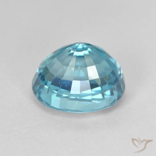 Circón Azul verdoso natural de 4.98 ct, Ovalada, VVS