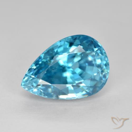6.80ct Natural Azul agua Circón, En forma de pera, VVS
