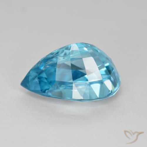 Circón Azul agua natural de 6.80 ct, En forma de pera, VVS