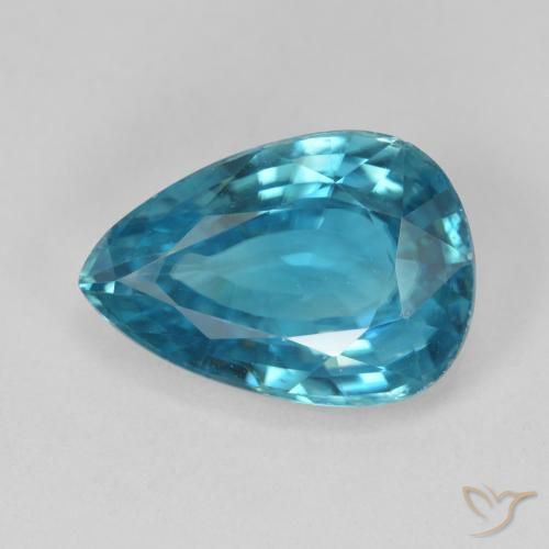 8.06ct Natural Azul medio Circón, En forma de pera, VVS