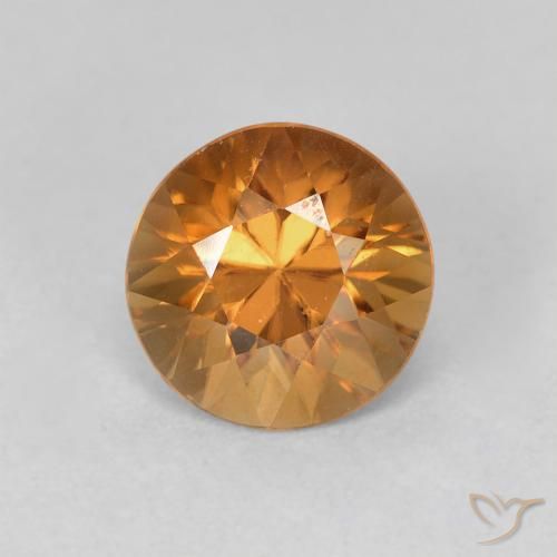 Circón Naranja oscuro natural de 2.02 ct, Redondo, VVS-VS