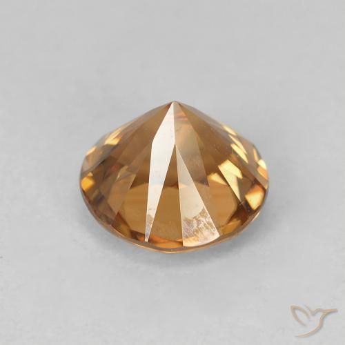 Circón Naranja oscuro natural de 2.02 ct, Redondo, VVS-VS
