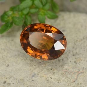 Circón Naranja oscuro natural de 1.79 ct, Ovalada, VVS-VS