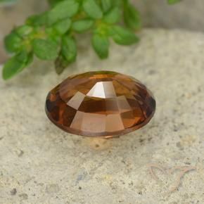 Circón Naranja oscuro natural de 1.79 ct, Ovalada, VVS-VS