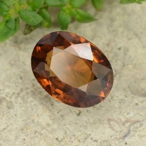 Circón Naranja oscuro medio natural de 1.69 ct, Ovalada, VS