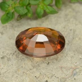 Circón Naranja oscuro medio natural de 1.69 ct, Ovalada, VS
