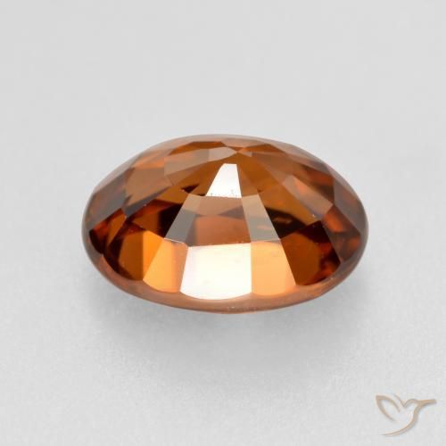 Circón Naranja oscuro natural de 2.16 ct, Ovalada, VVS-VS