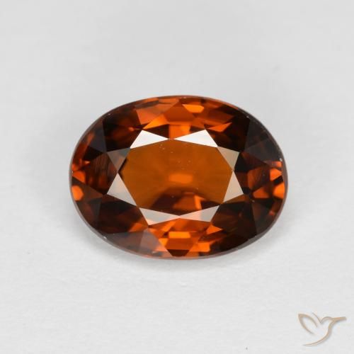 1.85ct Natural Naranja rojizo Circón, Ovalada, VVS
