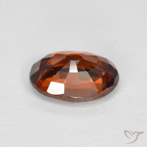 Circón Naranja rojizo natural de 1.85 ct, Ovalada, VVS