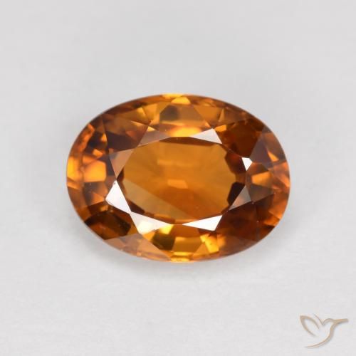 1.98ct Natural Naranja oscuro medio Circón, Ovalada, VVS-VS