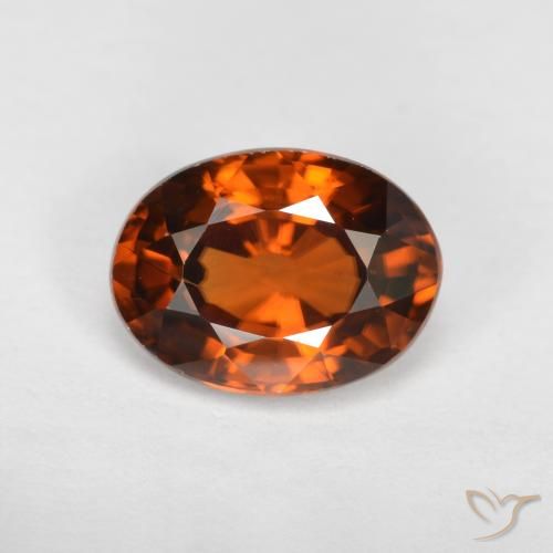 1.75ct Natural Naranja oscuro Circón, Ovalada, VVS-VS