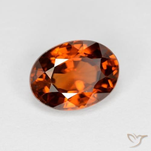 Circón Naranja oscuro natural de 1.75 ct, Ovalada, VVS-VS