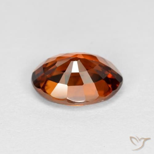 Circón Naranja oscuro natural de 1.75 ct, Ovalada, VVS-VS