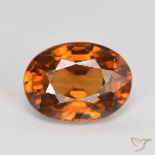 1.99ct Natural Naranja oscuro Circón, Ovalada, VVS