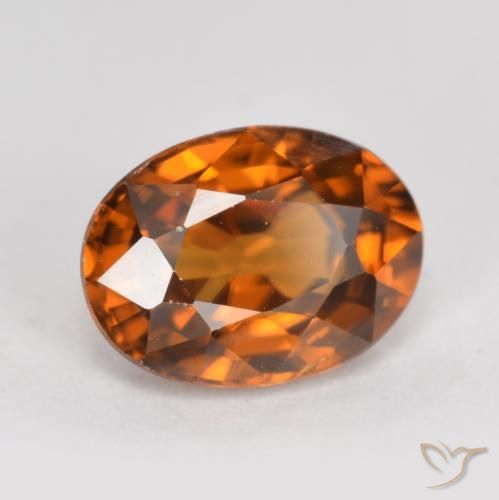 Circón Naranja oscuro natural de 1.99 ct, Ovalada, VVS