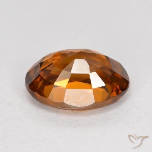 Circón Naranja oscuro natural de 1.99 ct, Ovalada, VVS