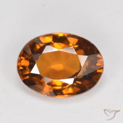 1.62ct Natural Naranja marrón intenso Circón, Ovalada, VVS