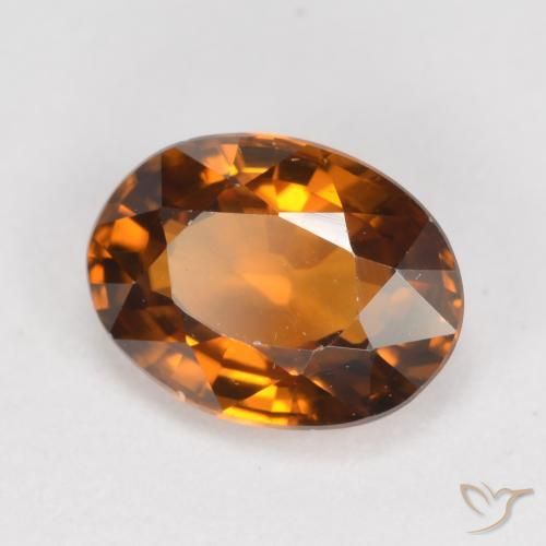 Circón Naranja marrón intenso natural de 1.62 ct, Ovalada, VVS