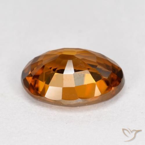 Circón Naranja marrón intenso natural de 1.62 ct, Ovalada, VVS