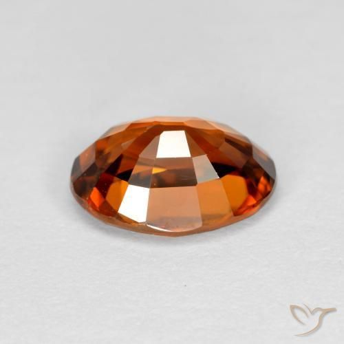 Circón Naranja oscuro natural de 1.74 ct, Ovalada, VVS