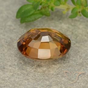 Circón Naranja oscuro medio natural de 2.00 ct, Ovalada, VVS-VS