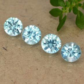 Gemas de Circón Azul Cielo natural de 2.11 ct, Corte Redondo, VVS-VS