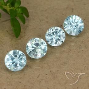 Gemas de Circón Azul claro natural de 2.08 ct, Redondo, VVS