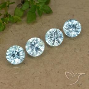 Gemas de Circón Celeste natural de 2.08 ct, Redondo, VVS