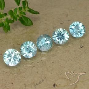 Gemas de Circón Azul claro natural de 2.78 ct, Redondo, VVS