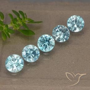 Gemas de Circón Azul claro natural de 2.74 ct, Redondo, VVS-VS