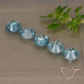 Gemas de Circón Azul claro natural de 2.74 ct, Redondo, VVS-VS