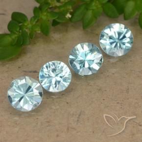 Gemas de Circón Azul claro natural de 2.13 ct, Redondo, VS
