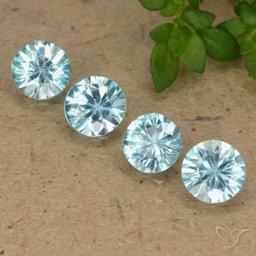 1.99ctw Natural Azul claro Circón, Redondo, VVS