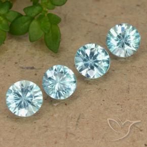 Gemas de Circón Azul claro natural de 1.99 ct, Redondo, VVS