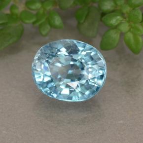 Circón azul natural de 2,18 ct, corte óvalo, VVS