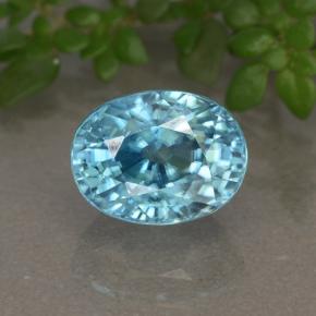Circón azul natural de 2,81 ct, corte óvalo, VVS