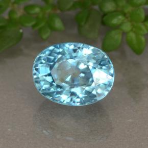 Circón azul natural de 2,81 ct, corte óvalo, VVS