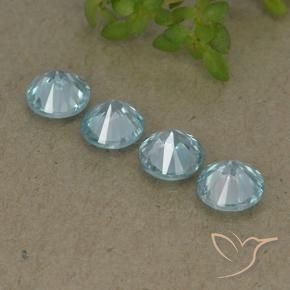 Gemas de Circón Celeste natural de 2.06 ct, Redondo, VVS