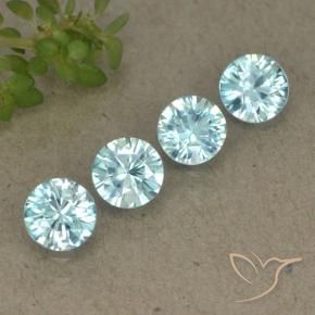 Gemas de Circón Azul maya claro natural de 2.01 ct, Redondo, VVS-VS