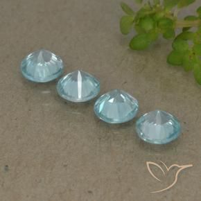 Gemas de Circón Azul maya claro natural de 2.01 ct, Redondo, VVS-VS