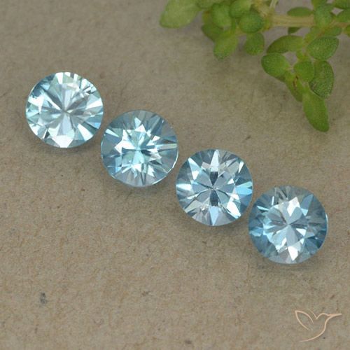 1.94ctw Natural Azul celeste intenso Circón, Redondo, VVS
