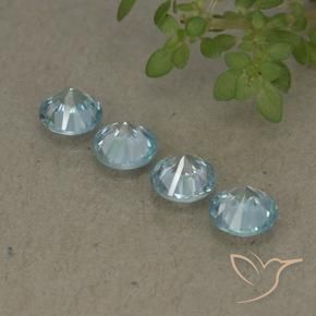 Gemas de Circón Azul claro natural de 2.03 ct, Redondo, VVS